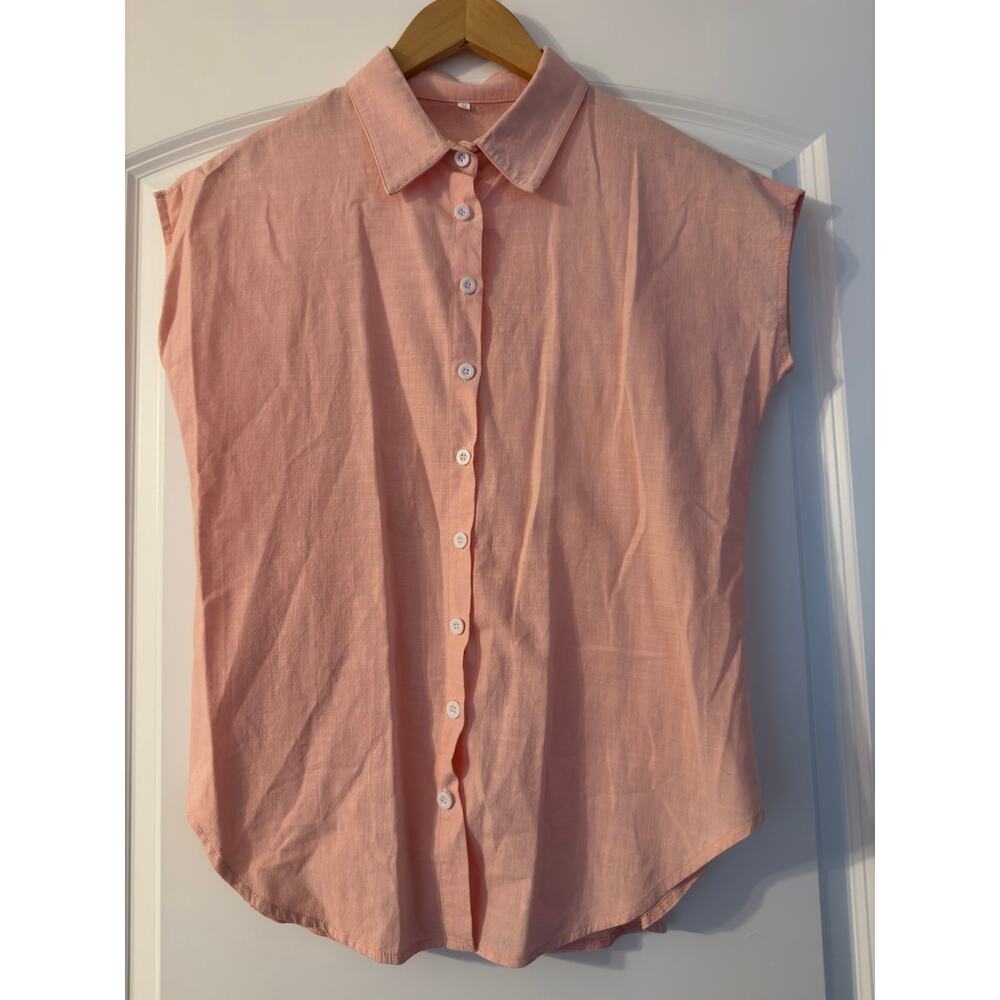 100% Cotton Sleveless Blouse - Size: Medium